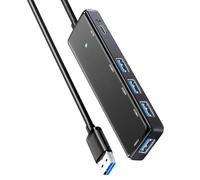 Adaptador USB 3.0 de velocidad rápida de 4 puertos con alimentación tipo C para laptop, impresora, teclados, conexión, concentrador USB para computadora portátil de escritorio