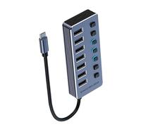 Adaptador USB 3.0 multipuerto con 4/7/10 puertos 5Gbps DC2V para transferencia rápida de datos y carga de dispositivos, adaptador USB para consolas de juegos