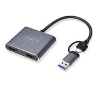 Adaptador USB 3.0 o USB C a - Compatible con monitores duales, adaptador de gráficos de video universal