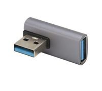 Adaptador USB 3.1 de 90 Grados, Adaptador USB Macho a Hembra de ángulo Izquierdo en Forma de L de 15 W para Energía Móvil