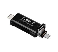Adaptador USB 3.1C 3 en 1, diseño reversible para una rápida transferencia de datos y suministro de energía.