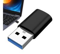 Adaptador USB A a USB C - Tipo C hembra a USB 3.0 macho | Cable de carga de aleación de aluminio de 10 Gbps convertidor para disco duro portátil | Transferencia de datos de alta velocidad en negro