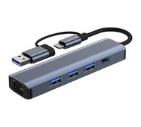 Adaptador USB a Ethernet,Adaptador USB Ethernet 3.0 | Adaptador de red USB multifuncional Adaptador Ethernet para computadora portátil - Concentrador USB versátil con adaptador de Internet Ethernet RJ