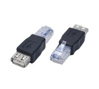 Adaptador USB a Ethernet USB A hembra a RJ45 macho, adaptador de red Ethernet para módems y routers de banda ancha, 2 piezas