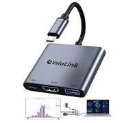 Adaptador USB a HDMI, HDMI a USB C con PD de 100 W y USB 3.0, adaptador HDMI 4K a Typec, convertidor AV multipuerto USB C compatible con MacBook, portátiles, iPhone, PC, Nintendo Switch (gris oscuro 4