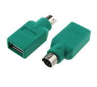 Adaptador USB a PS2 RLECS 2 piezas verde PS/2 macho a USB hembra adaptador convertidor para ratón y teclado