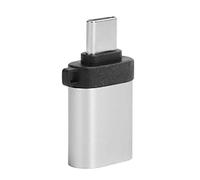 Adaptador USB a Tipo C, Aleación de Aluminio + ABS Convertidor USB3.0 Hembra a Tipo C Portátil, Carga de Datos OTG Estirar la Cabeza sin Cadena, Plug and Play (Plata sin Cadena)