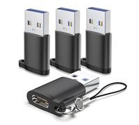 Adaptador USB a USB C 3.0, paquete de 4 para Apple MacBook Pro, Mac Book, iPad y más, color negro