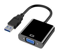 Adaptador USB a VGA, Adaptador USB 3.0 a VGA y HDMI, Convertidor de Video HD 1080P Vídeo Multipantalla, Cable Gráfico Compatible con Windows XP/8/8.1/10 PC Laptop HDTV Portátil Proyector Monitor