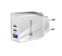 Adaptador USB,Adaptador de Pared USB de 40 W con 3 Puertos - Accesorios para Teléfono con Protección contra Sobretensiones y Sobrecalentamiento para Viajes Hogar Oficinas Residencias Cruceros