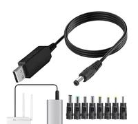 Adaptador USB - adicional 12 V con núcleo de aluminio, robusto convertidor de voltaje para dispositivos USB Teléfono, router, tableta, teléfono móvil, portátil, altavoz, regist