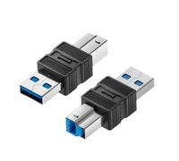 Adaptador USB B - Adaptador USB B 3.0 de extensión de Datos - Conector Plug &, convertidor de Datos rápido para escáner, estación de Acoplamiento y Ordenador