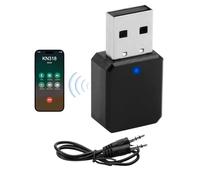 Adaptador USB Bluetooth 5.1 para Coche con Salida AUX y USB, Receptor Bluetooth Plug and Play con Cable de Audio de 3,5 mm para Altavoces y Llamadas Manos Libres