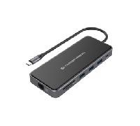 HUB USB 12 en 1 USB-C 3.2 > 3x USB-A 3.0 + 2x HDMI + VGA + USB 2.0 + Gigabit + USB-C (PD100W) + Lector de Tarjetas + Audio