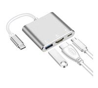 Adaptador USB C 3.0 a HDMI, 4K, 3 en 1, multipuerto, Compatible con MacBook y más portátiles
