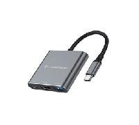 Conceptronic DONN18G base para portátil y replicador de puertos Alámbrico USB 3.2 Gen 1 (3.1 Gen 1) Type-C Gris