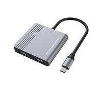 Conceptronic DONN13G base para portátil y replicador de puertos Alámbrico USB 3.2 Gen 1 (3.1 Gen 1) Type-C Gris