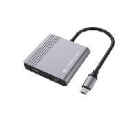 Conceptronic DONN13G base para portátil y replicador de puertos Alámbrico USB 3.2 Gen 1 (3.1 Gen 1) Type-C Gris