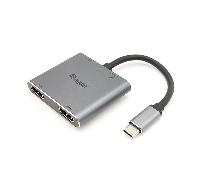 ADAPTADOR USB-C 4IN1 2 X HDMI 4K HUB USB-C CARGA USB 3.0