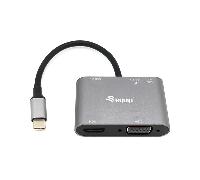 adaptador usb-c 5in1 hdmi 4k vga usb 3.0 tipo a + usb-c carga 100w equip 133483