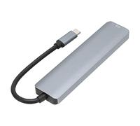 Adaptador USB-C 6 en 1, HUB USB-C de Transferencia Portátil Compacto de 5 Gbps para la Oficina y el Hogar
