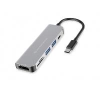 Adaptador USB-C 6EN1 CONCEPTRONIC DONN02 HDMI USB-C USB 3.0 Lector SD
