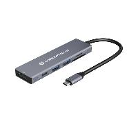 Conceptronic DONN23G base para portátil y replicador de puertos Alámbrico USB 3.2 Gen 1 (3.1 Gen 1) Type-C Gris