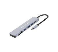 Conceptronic DONN19G base para portátil y replicador de puertos Alámbrico USB 3.2 Gen 1 (3.1 Gen 1) Type-C Gris