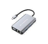 Conceptronic DONN21G base para portátil y replicador de puertos Alámbrico USB 3.2 Gen 1 (3.1 Gen 1) Type-C Gris