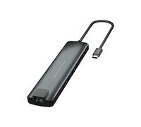Conceptronic DONN06G base para portátil y replicador de puertos USB 3.2 Gen 1 (3.1 Gen 1) Type-C Negro, Plata