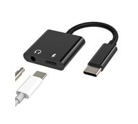 Adaptador USB C a 3,5 mm Auriculares Cable Aux Audio Carga Divisor Headphone Micrófono Convertidor para Apple iPhone 15 iPad Compatible para Samsung S24 Accesorios Coche Auriculares Splitter tp-jsxhz