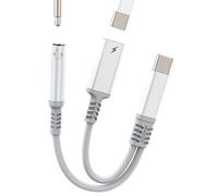 Adaptador USB C a 3,5 mm para auriculares (2 en 1) para Apple iPhone 15 TypeC Cable Power Conector DAC Auto AUX Cable Splitter Compatible para Samsung Headphone Jack para iPad Conector de auriculares