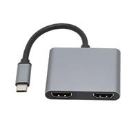 Adaptador USB C a, Adaptador USB Tipo C 4K Salida Doble, Adaptador 2 en 1 de Aleación de Aluminio para iOS Tablet Pro Air 2020/2019/2018, Computadora de Teléfono Móvil