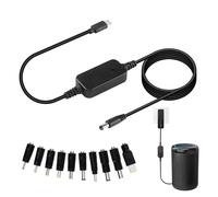 Adaptador USB -C a CC - Cable de alimentación ajustable de 1,2 m, construcción ligera de 100 g -PP, 10 consejos de tamaño, aumento de la regulación de la corriente | Fuente de alimentación universal