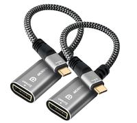 Adaptador USB C a DisplayPort 4K, 2 unidades, tipo C macho (fuente) a DP hembra (pantalla), conector de cable trenzado 4K a 60Hz, compatible con Thunderbolt 3/4, para iPhone 16 Series, MacBook Pro