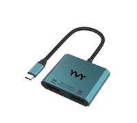 Adaptador USB C a DisplayPort dual, Divisor DP dual para dos monitores 4K 60Hz, MST USB Tipo C MST Multi-Monitor Compatible con MacBook Pro/Air, Pad, Surface, Dell, Galaxy