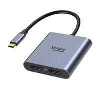 Adaptador USB C a Dual DP, Adaptador USB C a DisplayPort 1.4 Resoluciones hasta 4K@120Hz, Adaptador Thunderbolt 3/4 a DisplayPort para DELL HP Lenovo etc.