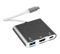 Adaptador USB C a Dual HDMI, adaptador 3 en 1 USB tipo C a HDMI con 4K-3.0, 100 W PD, multifuncional para ordenador portátil MacBook Pro Air, Samsung Dell XPS iPad Pro