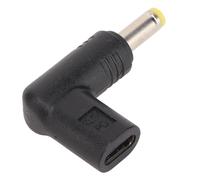 Adaptador USB C a enchufe DC, emulador PD, disparador, soporte en ángulo de 90 grados, chip inteligente de hasta 100 W, rango de voltaje de 18,5 a