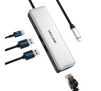 Adaptador USB C a Ethernet 2.5 Gbps, WAVLINK Adaptador Ethernet 2.5G con 2* USB-A&C 3.2, 100W PD, Compatible con Dispositivo Tipo C a Red para MacBook/XPS etc