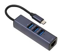Adaptador USB C A Ethernet, Concentrador USB C 4 En 1, Puerto Gigabit Ethernet RJ45, 3 Puertos USB, Concentrador De Datos Portátil, Divisor USB Con Orificio De Almacenamiento, Adaptador De Red LAN Par