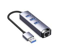Adaptador USB C a Ethernet USB 3.0 Hubs RJ45 1000Mbps Puerto Ethernet Amplia compatibilidad para conexión a Internet sin problemas Multipuertos USB Splitter