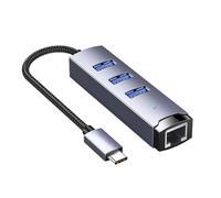 Adaptador USB C a Ethernet USB 3.0 Hubs RJ45 1000Mbps Puerto Ethernet, amplia compatibilidad para una conexión a Internet sin problemas