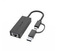 Adaptador USB C a Ethernet, WAVLINK 2.5G 2 en 1 USB 3.2 tipo A/Type C/Thunderbolt 3 a 2.5 Gigabit RJ45 LAN convertidor de cable portátil, compatible con Microsoft Windows, Mac OS, iPadOS y más