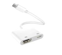 Adaptador USB C a HDMI, 100 W USBC HDMI Hub 2 en 1 para iPhone 16/15 Pro Max/iPad, 4K 60Hz, Samsung Galaxy S24 S23 S22 S21 S20 Plus Ultra/Tablet/Laptop/TV/Monitor/Proyector