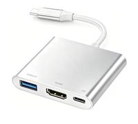 Adaptador USB-C a HDMI (Compatible con 4K / 30Hz) - Cable convertidor Tipo C 3 en 1 para MacBook Pro, MacBook, Mac Pro, iMac, Chromebook, más Dispositivos USB 3.0 Tipo C