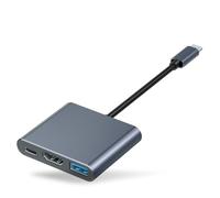 Adaptador USB C a HDMI, convertidor de pantalla sincronizado de video y audio 4K a 60HZ, con carga rápida USB tipo C PD de 100 W y puerto USB 3.0 de 10 Gbps, adaptador USB C a HDMI 4K para MacBook Pro