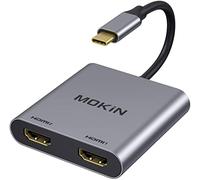 Adaptador USB C a HDMI Dual, Adaptador USB Tipo C a Doble Monitor HDMI 4K a 60Hz para MacBook Pro 2020-2016, MacBook Air 2020-2018, Chromebook Pixel, LenovoYoga 720/730, Surface Book 2, etc