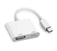 Adaptador USB-C a HDMI para Apple iPhone 16/15, salida HDMI 4K a 60Hz, puerto de carga PD de 100 W para MacBook Pro/Air, iPad Pro, iMac, Galaxy S25/S24 y más