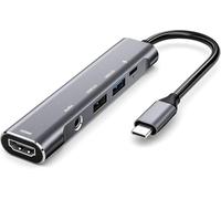 Adaptador USB C a HDMI para iPad Air 4/iPad Mini 6/iPad Pro, con Conector de Audio para Auriculares de 3,5 mm, HDMI 4K, USB3.0, Carga de Suministro de energía USB C, Compatible con MacBook, Samsung